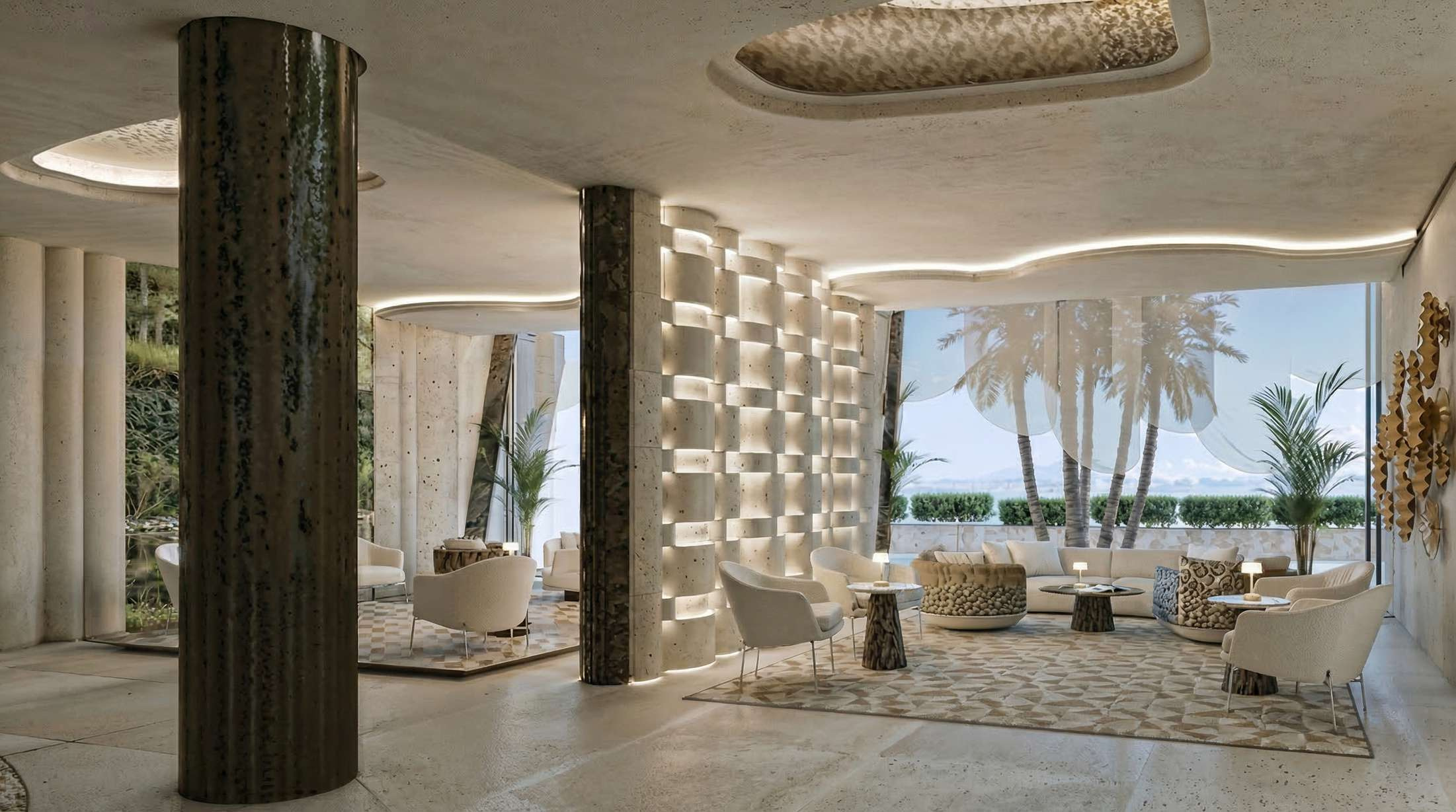 El Palmeral Hotel: propuesta de interiorismo mediterráneo para un espacio de bienvenida