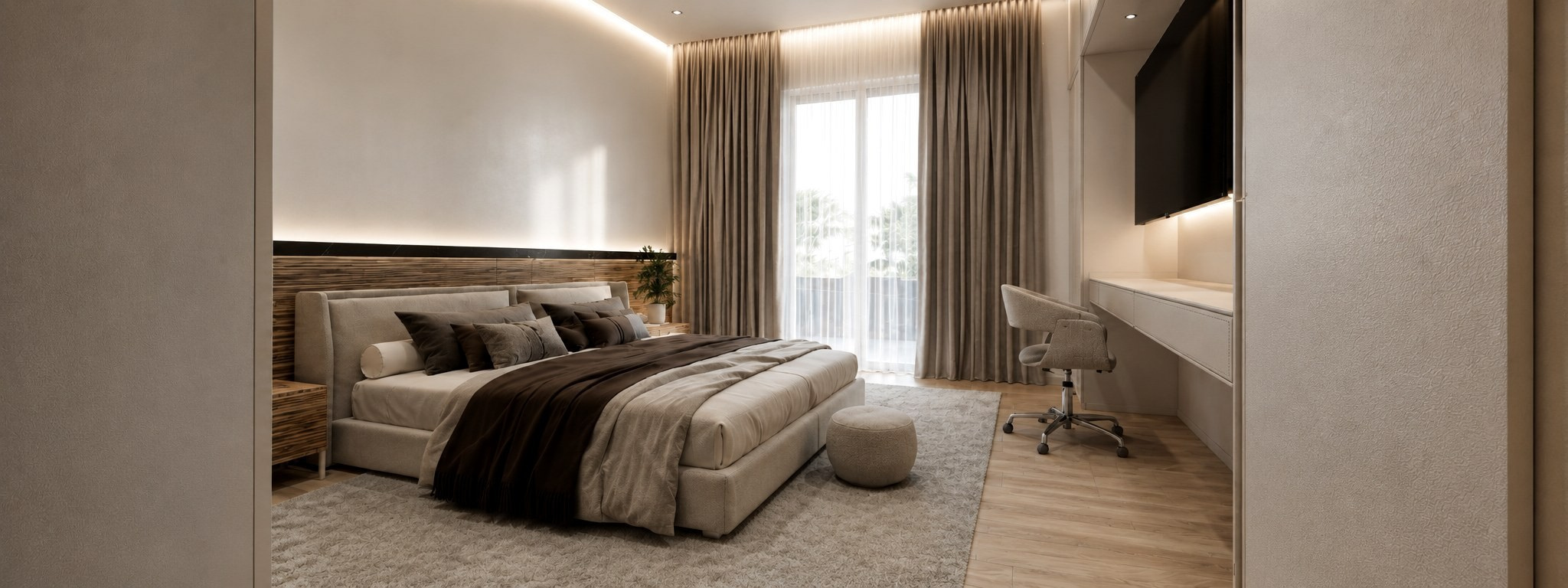 Dormitorio · Luz y calidez · Visualización 3D de Casa Puig